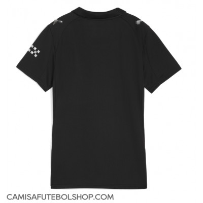 Camisa de time de futebol Manchester City Replicas 2º Equipamento Feminina 2025-26 Manga Curta Camisa de time de futebol Manchester City Replicas 2º Equipamento Feminina 2025-26 Manga Curta